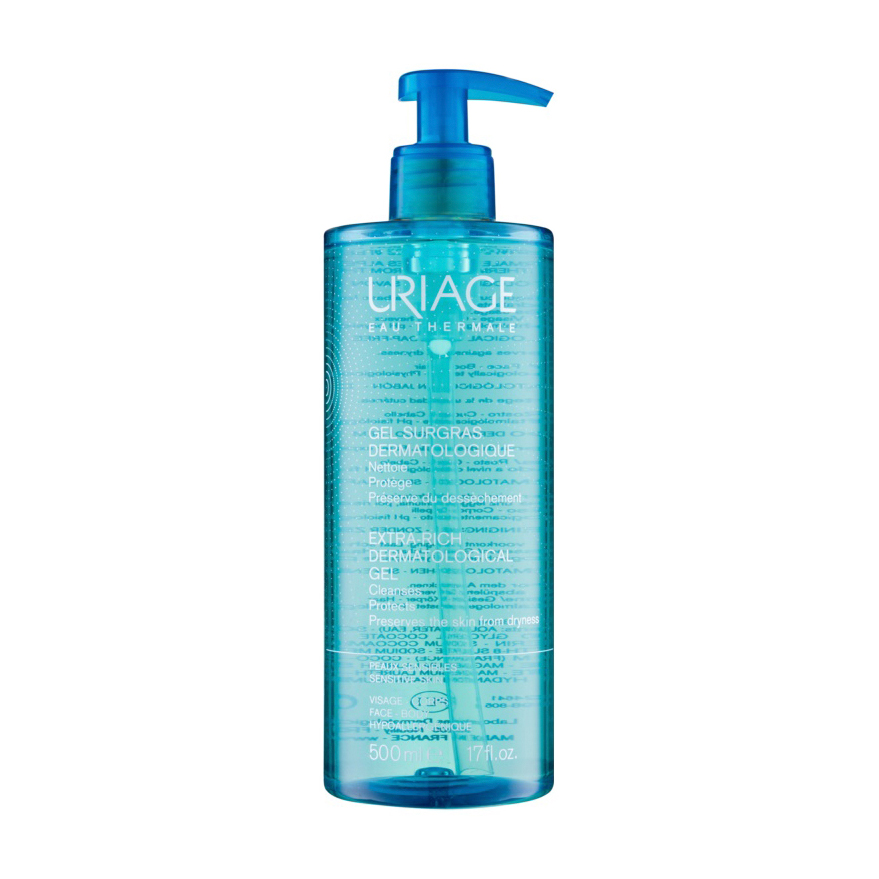Дерматологічний гель для вмивання Uriage Dermatological Cleanser Gentle Foaming Gel, 500 мл